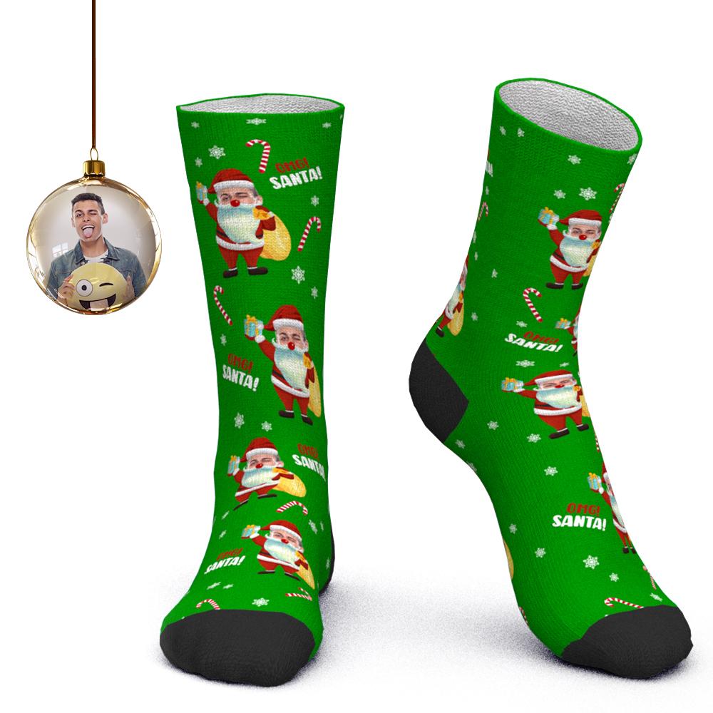 King Of The Hill Socks Custom Photo Socks Christmas Socks Santa Elf Print