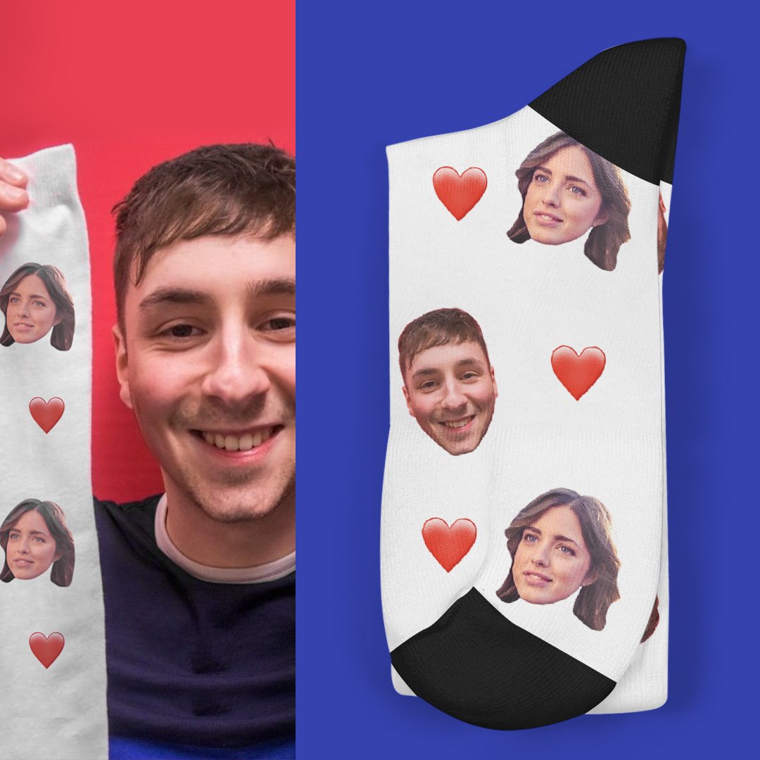 Custom Heart Socks With Heart For Your Love Myfacesocksusa 7521